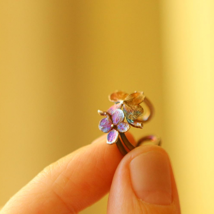 Cuff in silver, Hydrangea, фото 2